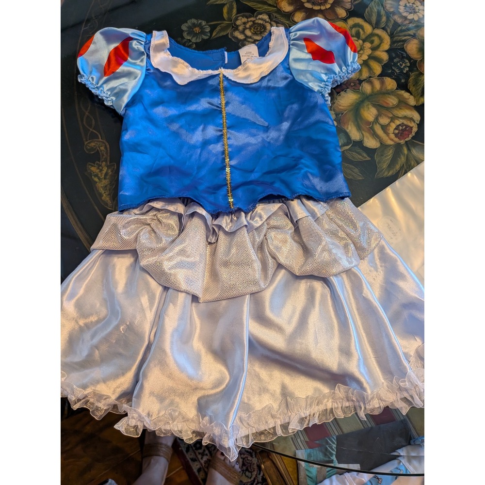 Disney Jakks Pacific Snow White Fantasy Play Costume Dress Blue White Kids 4-6X